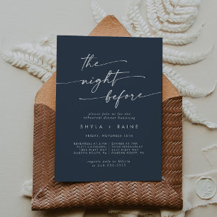 Invitation Boho Chic Dark Navy Bleu de la répétition Invitati