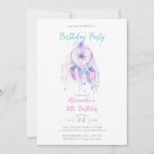 Invitation Boho Chic Dream Catcher Purple N'Importe Quel Âge  (Devant)