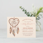 Invitation Boho Chic Dream Catcher Rustic Tribal Baby shower (Debout devant)