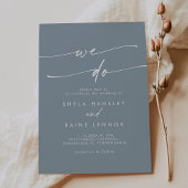 Invitation Boho Chic Dusty Blue Nous faisons Mariage
