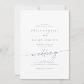 Invitation Boho Chic Dusty Mariage violet (Devant)