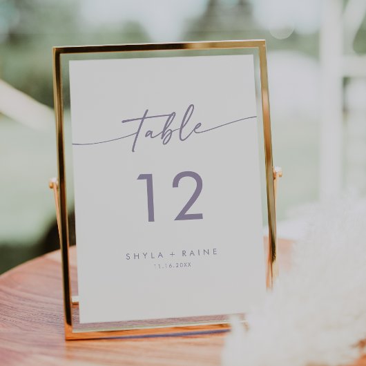 Invitation Boho Chic Dusty Purple Mariage Numéros de tableau