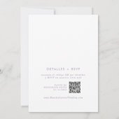 Invitation Boho Chic Dusty Purple QR Code Espagnol Mariage (Dos)