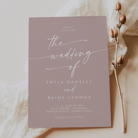 Invitation Boho Chic Dusty Rose Rose Le Mariage De