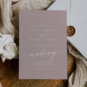 Invitation Boho Chic Dusty Rose rose Mariage
