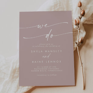 Invitation Boho Chic Dusty Rose rose Nous faisons Mariage
