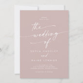 Invitation Boho Chic Dusty Rose rose Photo QR Code Mariage (Devant)
