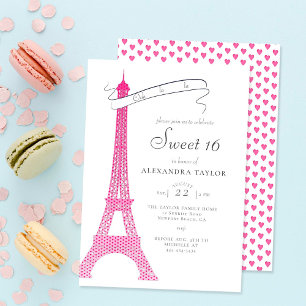 Invitation Boho Chic Eiffel Paris Simple Calligraphie Sweet 1