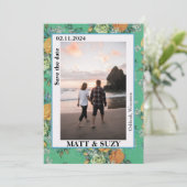 Invitation Boho Chic Élégant Fleurs Botaniques (Debout devant)