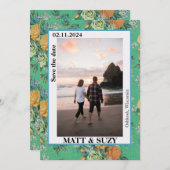 Invitation Boho Chic Élégant Fleurs Botaniques (Devant / Derrière)