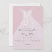 Invitation Boho Chic élégante robe perles rose Fête des marié (Devant)