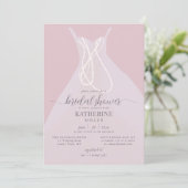 Invitation Boho Chic élégante robe perles rose Fête des marié (Debout devant)