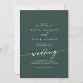 Invitation Boho Chic Emerald Mariage vert (Devant)