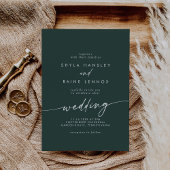 Invitation Boho Chic Emerald Mariage vert