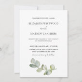 Invitation Boho Chic Eucalyptus Mariage d'âge vert (Devant)