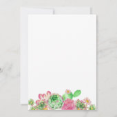 Invitation Boho Chic Faisons la Fête des mariées de Cactus ro (Dos)