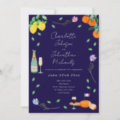 Invitation Boho Chic Fête de Fiançailles Vin et Fromage Franç (Devant)