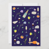 Invitation Boho Chic Fête de Fiançailles Vin et Fromage Franç (Dos)