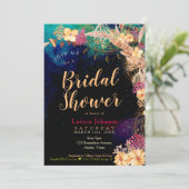 Invitation Boho Chic Fête des mariées Bohème Floral & Plumes (Debout devant)