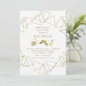 Invitation Boho Chic Flèches & Triangles Géométriques Dorés M (Debout devant)