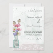 Invitation Boho Chic Fleur Fleur d'Aquarelle Mariage (Devant)