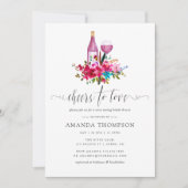 Invitation Boho Chic Fleur Mariage Dégustation de Vin (Devant)