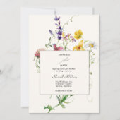 Invitation Boho Chic Fleur sauvage de printemps Mariage (Devant)