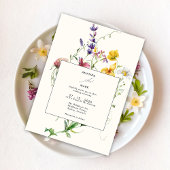 Invitation Boho Chic Fleur sauvage de printemps Mariage