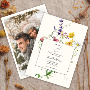 Invitation Boho Chic Fleur sauvage de printemps Mariage