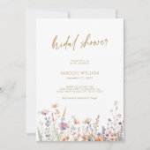 Invitation Boho Chic Fleur sauvage Douche nuptiale (Devant)