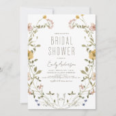 Invitation Boho Chic Fleur sauvage Fête des mariées Élégant (Devant)