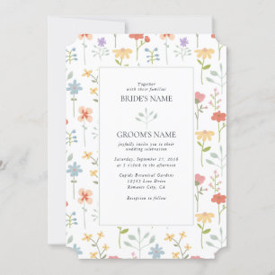 Invitation Boho Chic Fleur sauvage Moderne Floral Mariage