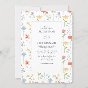 Invitation Boho Chic Fleur sauvage Moderne Floral Mariage