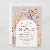 Invitation Boho chic Fleur sauvage papillons Fête des mariées (Devant)