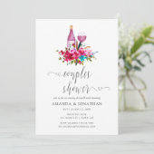 Invitation Boho Chic Fleurs Couple Shower Tasting de Vin (Debout devant)