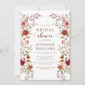 Invitation Boho Chic Fleurs Séchées Automne Mariage (Devant)