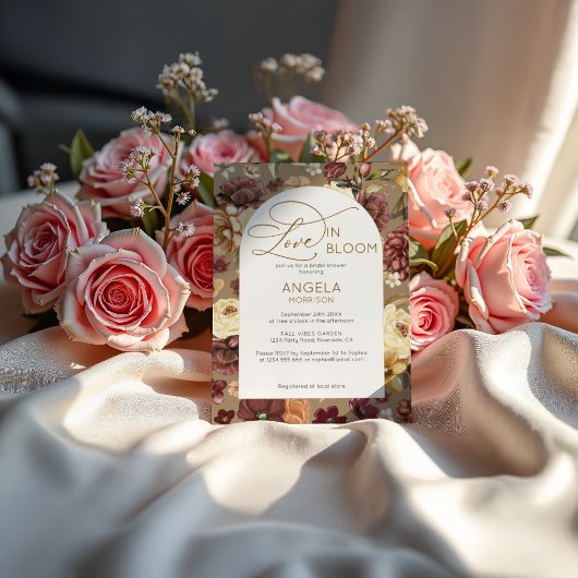 Invitation Boho Chic Floral Amour Dans La Fête des mariées Fl