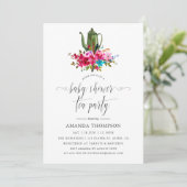 Invitation Boho Chic Floral Baby shower Tea Party (Debout devant)