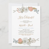 Invitation Boho Chic Floral de printemps 10e anniversaire de  (Devant)
