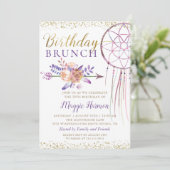 Invitation Boho Chic Floral Dreamcatcher Anniversaire Brunch (Debout devant)