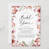 Invitation Boho Chic Floral Fête des mariées Botanique Brunch (Devant)