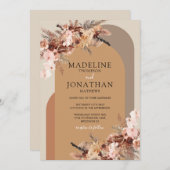 Invitation Boho Chic Floral Hydrangea Mariage d'arche aquarel (Devant / Derrière)