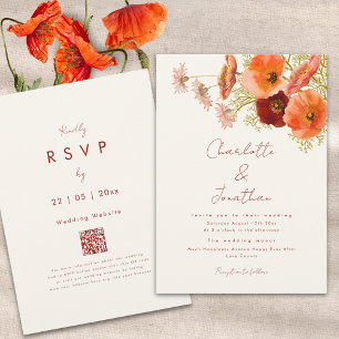 Invitation Boho Chic Floral Mariage de automne