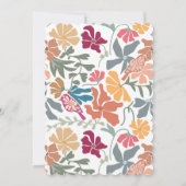 Invitation Boho Chic Floral Mariage Rétro Milieu de Siècle (Dos)