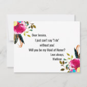 Invitation Boho Chic Floral Serez-vous ma servante d'honneur (Dos)