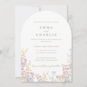 Invitation Boho Chic Garden Wildflowers Spring Summer Wedding (Devant)