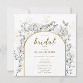 Invitation Boho Chic Gold Arch Fête des mariées Florale moder (Devant)