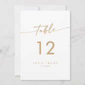 Invitation Boho Chic Gold et White Mariage Numéros de tableau (Dos)