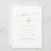 Invitation Boho Chic Gold et White We Do Mariage (Devant)