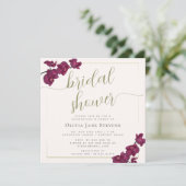 Invitation Boho Chic Gold Frame Purple Orchids Fête des marié (Debout devant)